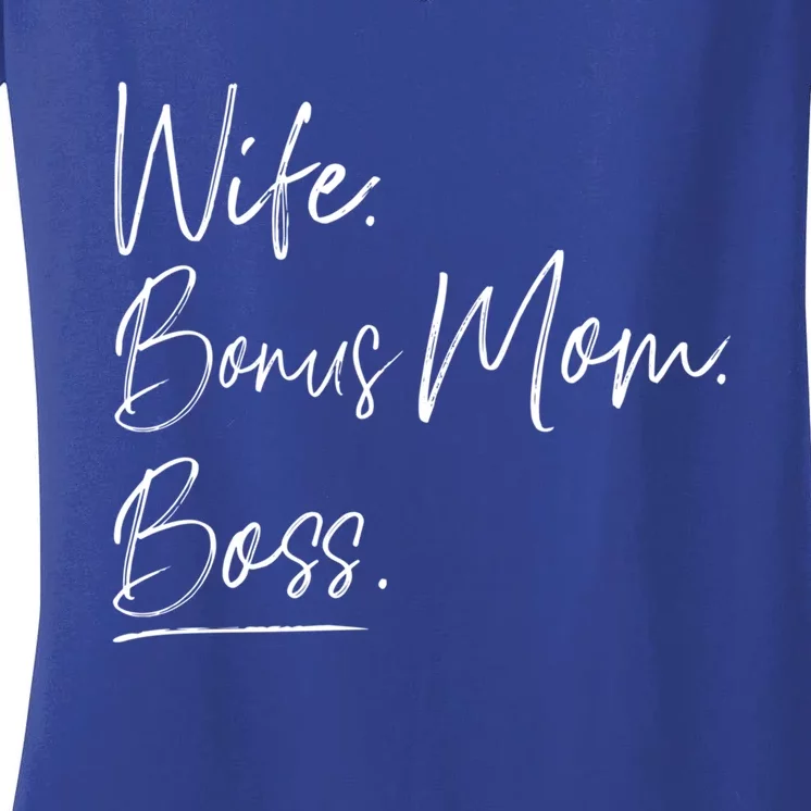 Wife Bonus Mom Boss Cute Gift Women's V-Neck T-Shirt