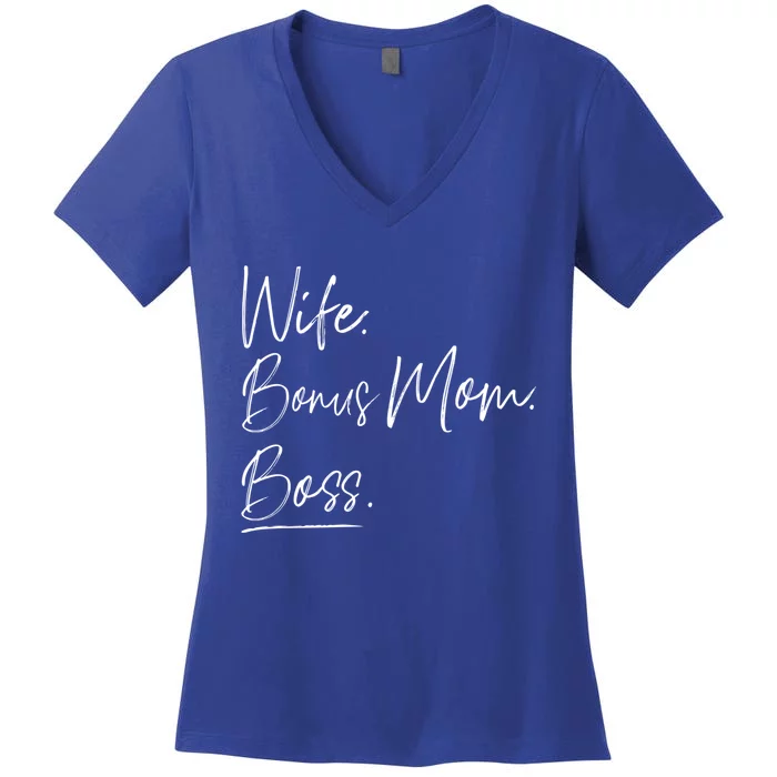 Wife Bonus Mom Boss Cute Gift Women's V-Neck T-Shirt