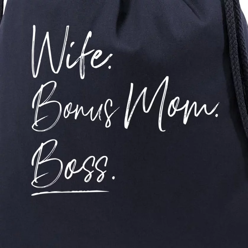 Wife Bonus Mom Boss Cute Gift Drawstring Bag