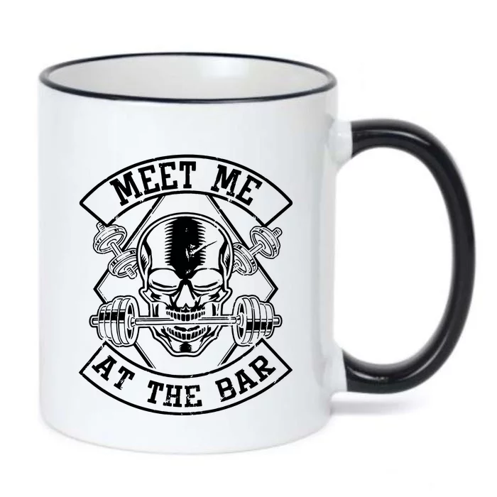 Weightlifting Bodybuilding Meet Me At The Bar Powerlifting Black Color Changing Mug