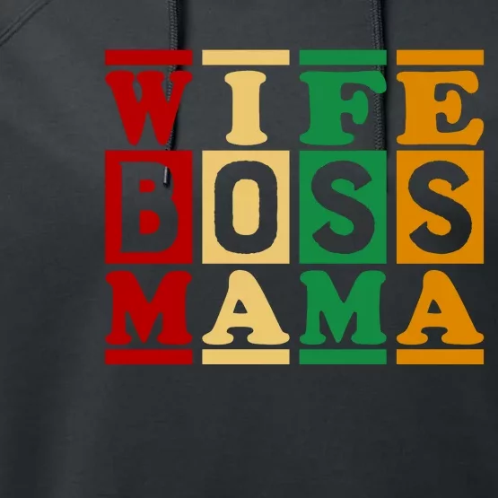 Wife Boss Mama Performance Fleece Hoodie