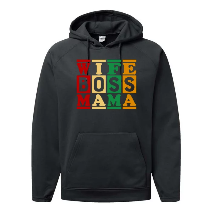 Wife Boss Mama Performance Fleece Hoodie