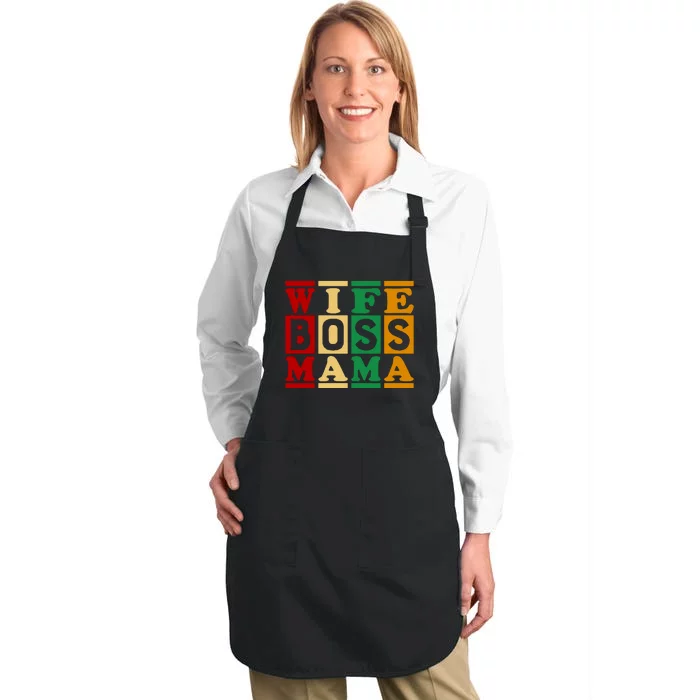 Wife Boss Mama Full-Length Apron With Pocket