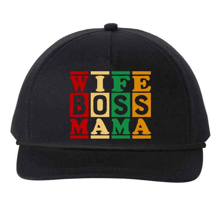 Wife Boss Mama Snapback Five-Panel Rope Hat