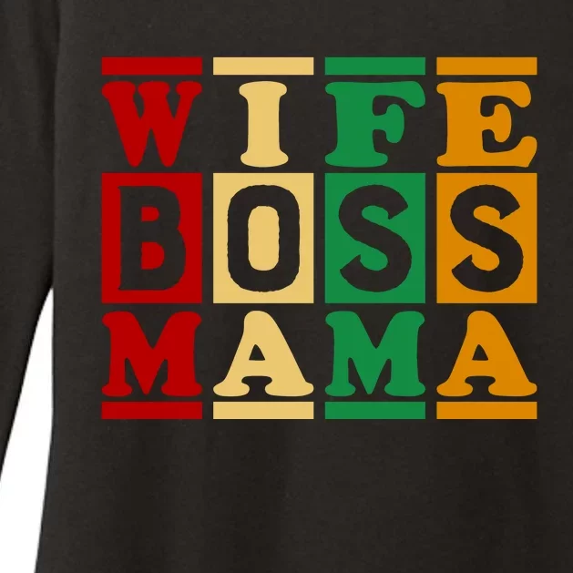 Wife Boss Mama Womens CVC Long Sleeve Shirt