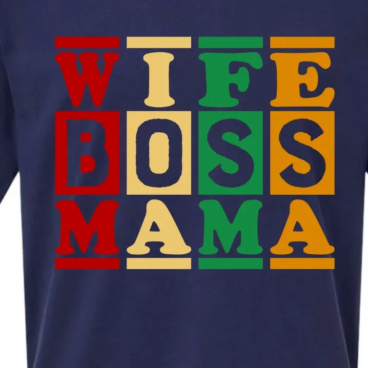 Wife Boss Mama Sueded Cloud Jersey T-Shirt