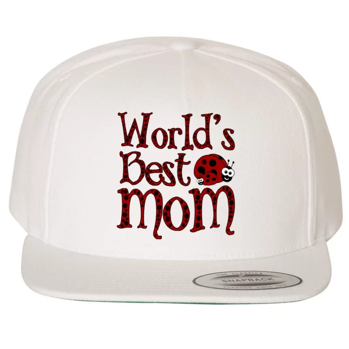 Worlds Best Mom Ladybugs Wool Snapback Cap