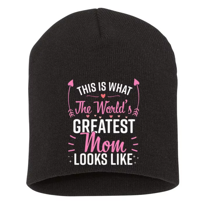 Wo Best Mom Best Mother funny lover mom Short Acrylic Beanie