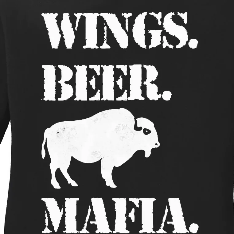 Wings Beer Mafia Buffalo Ny Buffalo Football Ladies Long Sleeve Shirt