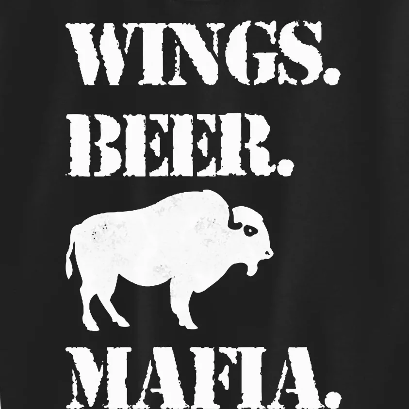 Wings Beer Mafia Buffalo Ny Buffalo Football Kids Sweatshirt