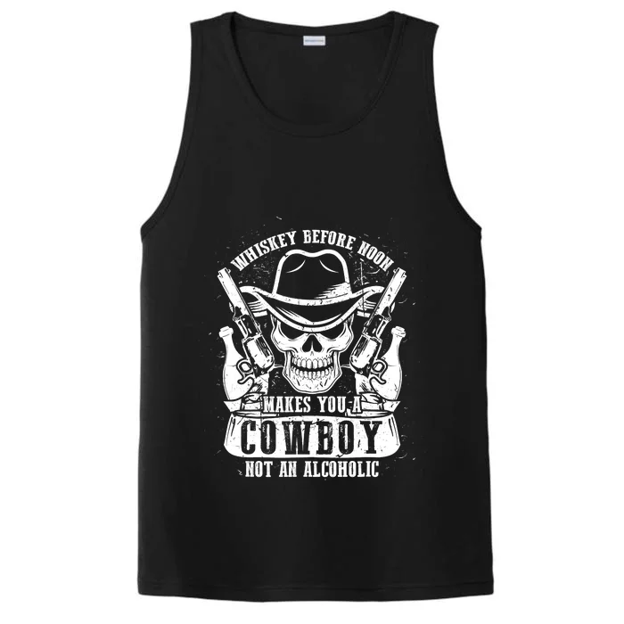 Whiskey before noon = Cow - Party Whisky Lover Performance Tank