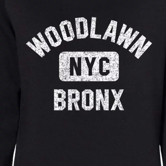 Woodlawn Bronx Nyc Gym Style Distressed White Print Gift Womens California Wash Sweatshirt