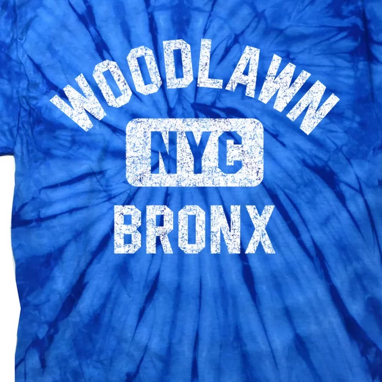 Woodlawn Bronx Nyc Gym Style Distressed White Print Gift Tie-Dye T-Shirt