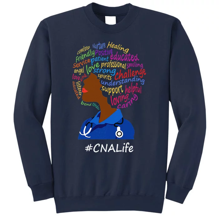 Womens Black Nurse Uniform Afro African CNA Life Nurses Day Sweatshirt