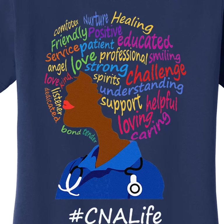 Womens Black Nurse Uniform Afro African CNA Life Nurses Day Women's T-Shirt