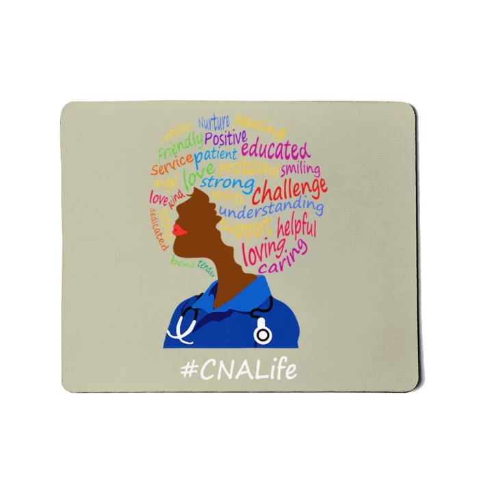 Womens Black Nurse Uniform Afro African CNA Life Nurses Day Mousepad