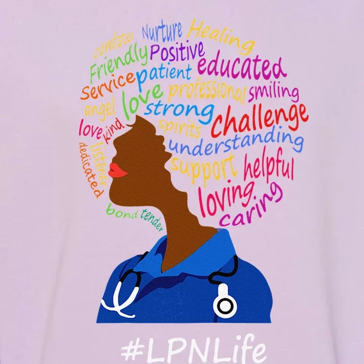 Womens Black Nurse Uniform Afro African LPN Life Nurses Day Garment-Dyed Sweatshirt