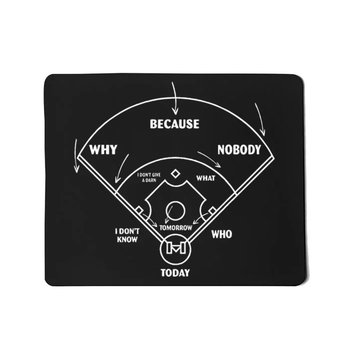 Why Because Nobody I Don’T Give A Darn I Don’T Know Baseball Mousepad