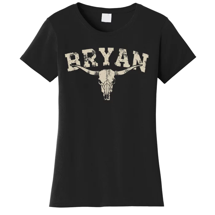 Western Bullskull Name Bryan Vintage Women's T-Shirt