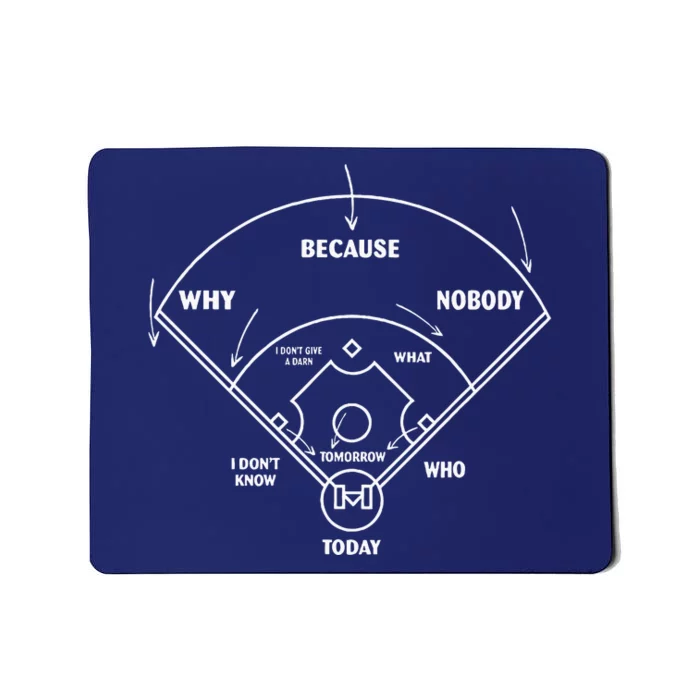 Why Because Nobody I Don’T Give A Darn I Don’T Know Baseball Mousepad