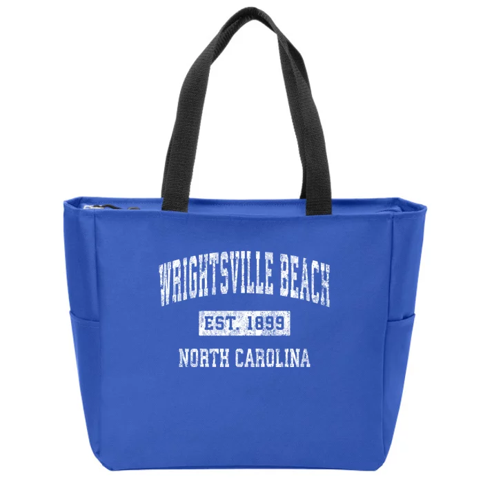 Wrightsville Beach Nc Vintage Sports Zip Tote Bag