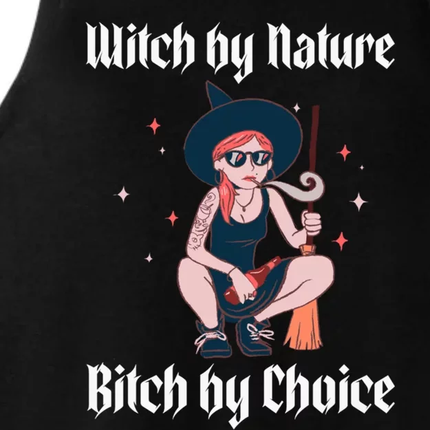 Witch By Nature Bitch By Choice Funny Halloween Witch Quote Cool Gift Ladies Tri-Blend Wicking Tank