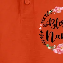 Wo Blessed Nannie Cute Flower Nannie Gift Great Gift Dry Zone Grid Performance Polo