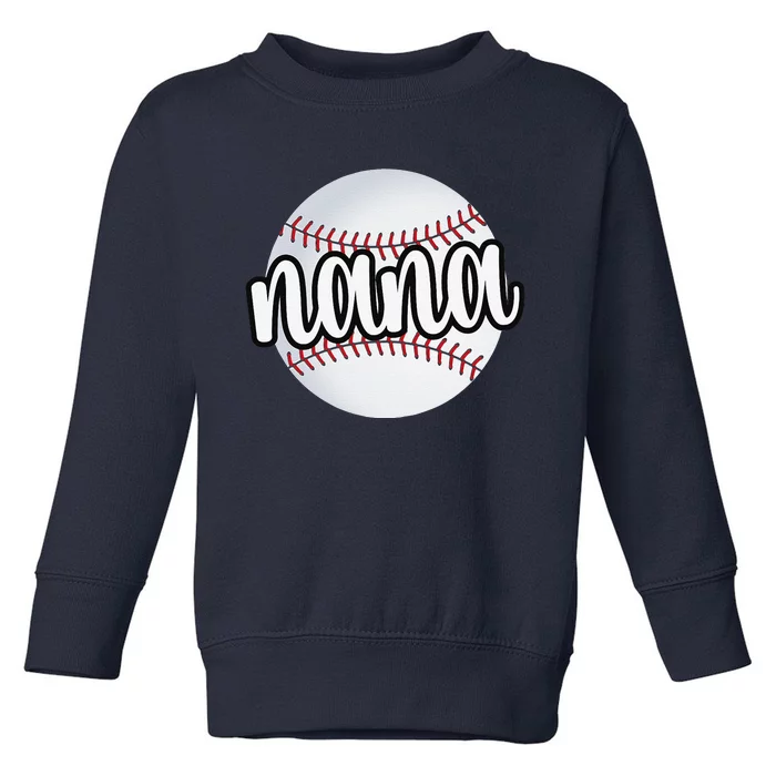 Womens Baseball Nana Proud Baseball Grandma Nana Toddler Sweatshirt