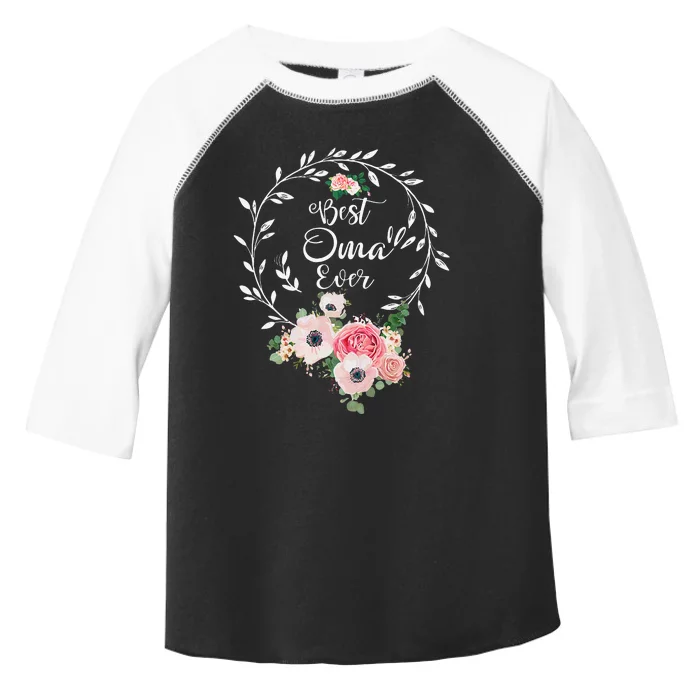 Womens Best Oma Ever Floral Decoration Grandma Toddler Fine Jersey T-Shirt