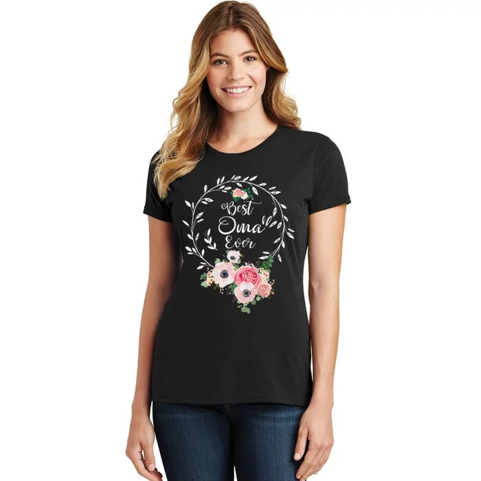 Womens Best Oma Ever Floral Decoration Grandma Women's T-Shirt