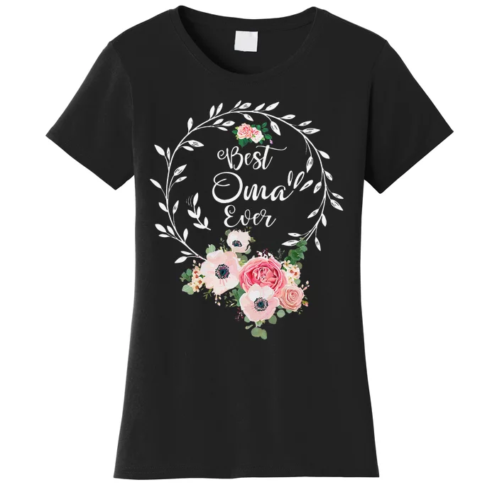 Womens Best Oma Ever Floral Decoration Grandma Women's T-Shirt