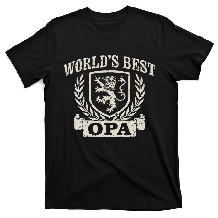 WorldS Best Opa Vintage Crest Grandpa T-Shirt