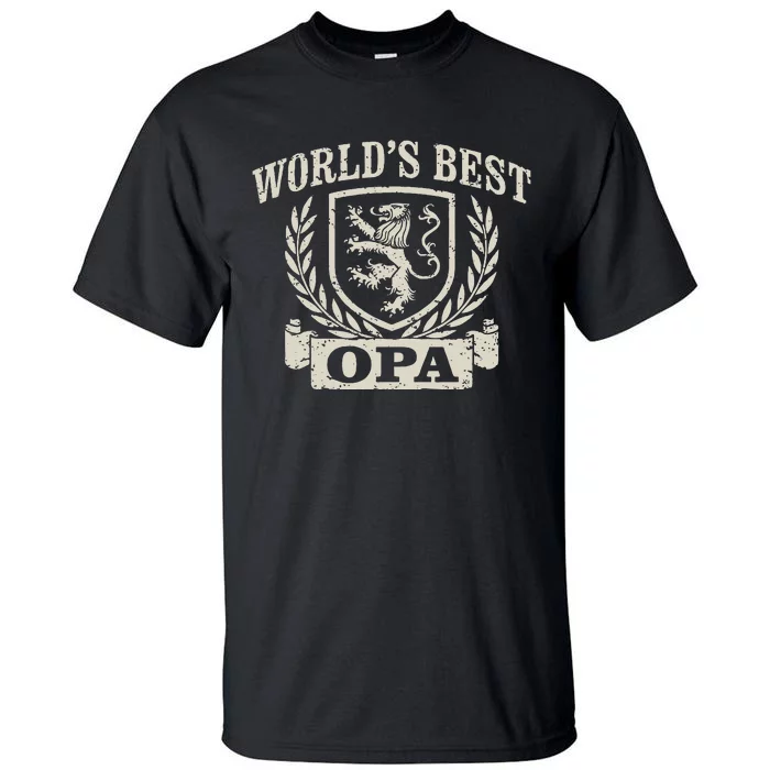 WorldS Best Opa Vintage Crest Grandpa Tall T-Shirt