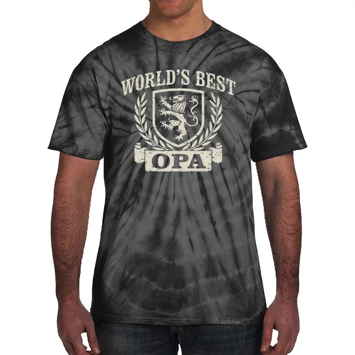 WorldS Best Opa Vintage Crest Grandpa Tie-Dye T-Shirt