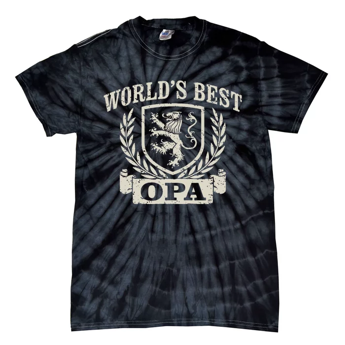 WorldS Best Opa Vintage Crest Grandpa Tie-Dye T-Shirt