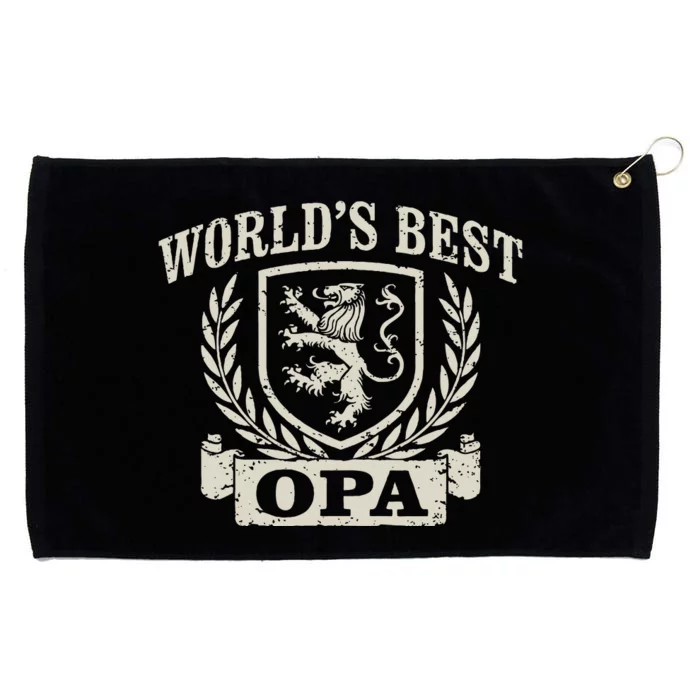 WorldS Best Opa Vintage Crest Grandpa Grommeted Golf Towel