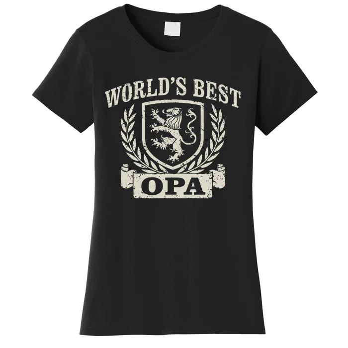 WorldS Best Opa Vintage Crest Grandpa Women's T-Shirt