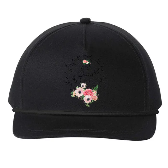 Womens Best Oma Ever Floral Decoration Grandma Love Snapback Five-Panel Rope Hat