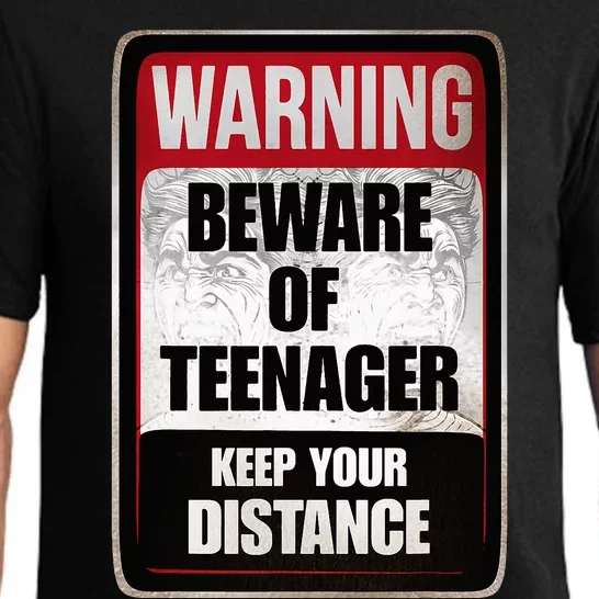 Warning Beware of Teenager Funny Danger Teens Pajama Set