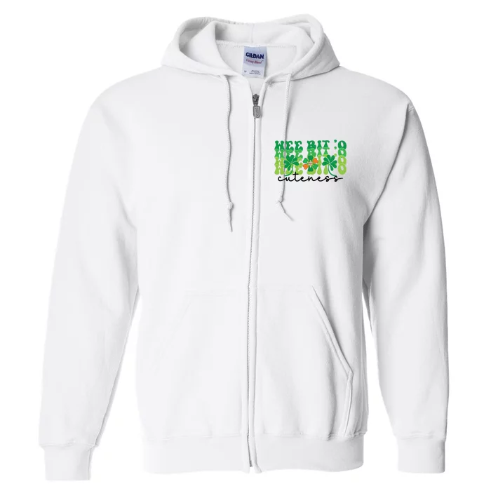 Wee Bit O Cuteness St Patrick's Day Womens Full Zip Hoodie