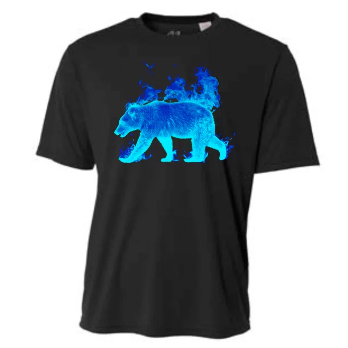 Wild Bear On Fire Cooling Performance Crew T-Shirt