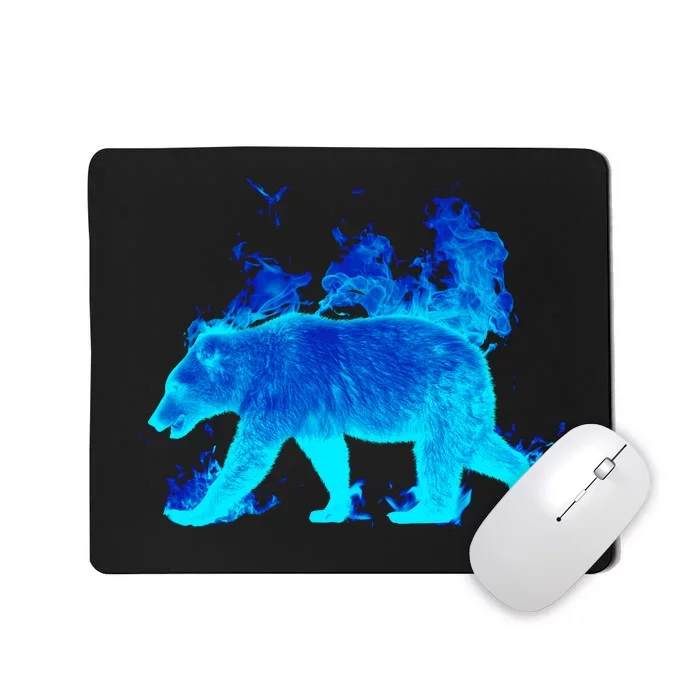 Wild Bear On Fire Mousepad