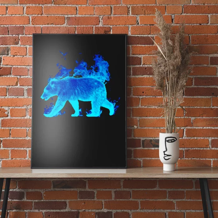 Wild Bear On Fire Poster