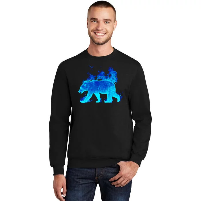 Wild Bear On Fire Tall Sweatshirt