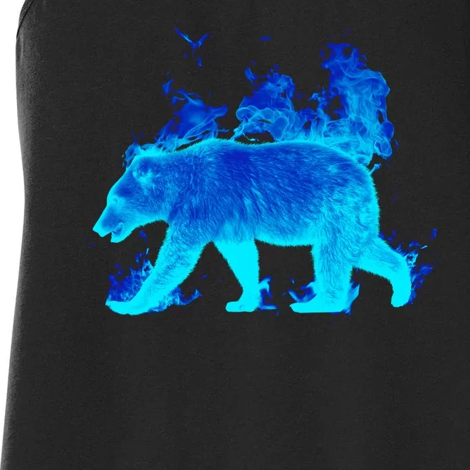 Wild Bear On Fire Women's Racerback Tank