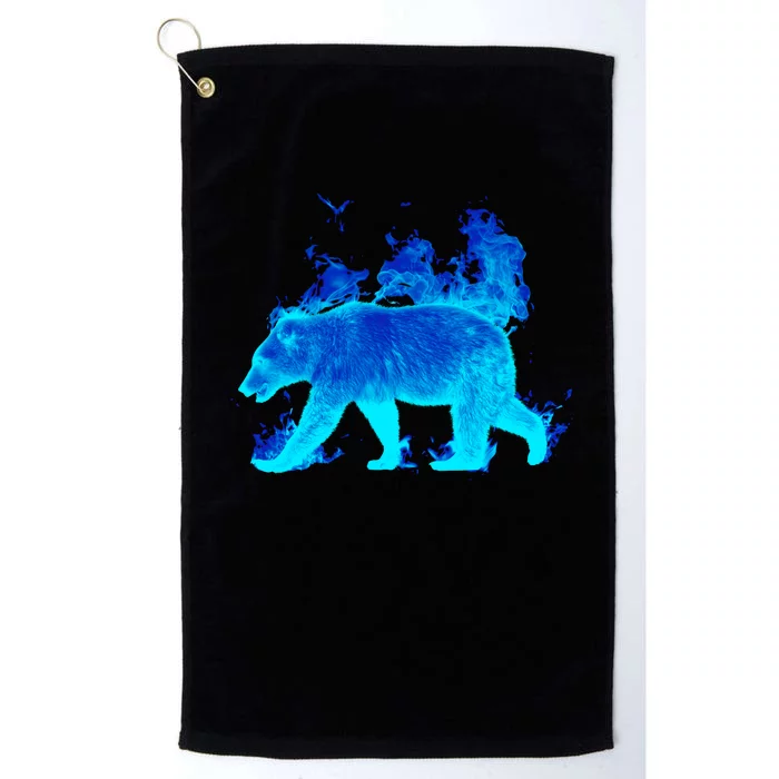 Wild Bear On Fire Platinum Collection Golf Towel