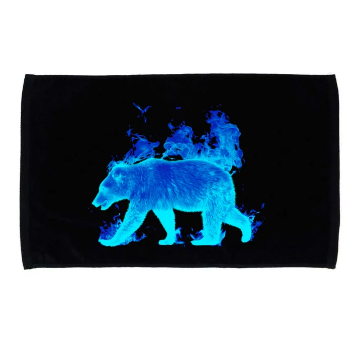 Wild Bear On Fire Microfiber Hand Towel