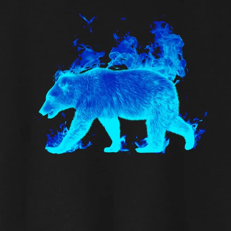 Wild Bear On Fire Women's Crop Top Tee