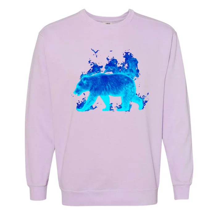 Wild Bear On Fire Garment-Dyed Sweatshirt