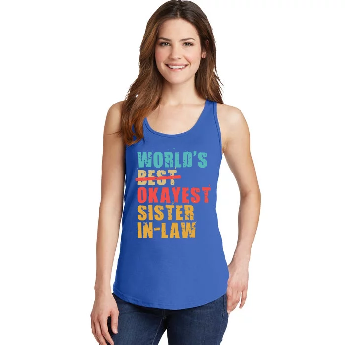 Worlds Best Okayest Sisterinlaw Acy010b Gift Ladies Essential Tank